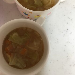 離乳食完了期☆キャベツと大根のお味噌汁(*^^*)